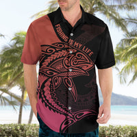 Personalised Polynesia Fishing Hawaiian Shirt With Maori Hei Matau Fish Hook Pink Art - Wonder Print Shop