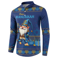 Hanukkah Jewish Star of David Button Sweatshirt Chilling With My Gnomies LT9 - Wonder Print Shop