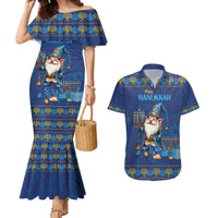 Hanukkah Jewish Star of David Couples Matching Mermaid Dress and Hawaiian Shirt Chilling With My Gnomies LT9 - Wonder Print Shop