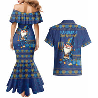 Hanukkah Jewish Star of David Couples Matching Mermaid Dress and Hawaiian Shirt Chilling With My Gnomies LT9 - Wonder Print Shop