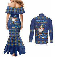 Hanukkah Jewish Star of David Couples Matching Mermaid Dress and Long Sleeve Button Shirt Chilling With My Gnomies