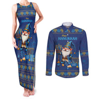 Hanukkah Jewish Star of David Couples Matching Tank Maxi Dress and Long Sleeve Button Shirt Chilling With My Gnomies LT9 - Wonder Print Shop
