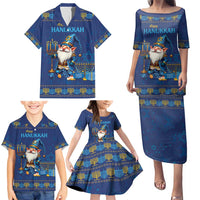 Hanukkah Jewish Star of David Family Matching Puletasi and Hawaiian Shirt Chilling With My Gnomies - Wonder Print Shop