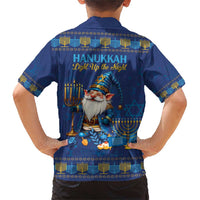 Hanukkah Jewish Star of David Family Matching Short Sleeve Bodycon Dress and Hawaiian Shirt Chilling With My Gnomies - Wonder Print Shop