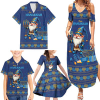Hanukkah Jewish Star of David Family Matching Summer Maxi Dress and Hawaiian Shirt Chilling With My Gnomies - Wonder Print Shop