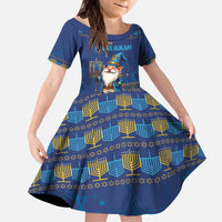 Hanukkah Jewish Star of David Kid Short Sleeve Dress Chilling With My Gnomies - Wonder Print Shop