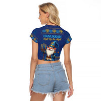 Hanukkah Jewish Star of David Raglan Cropped T Shirt Chilling With My Gnomies - Wonder Print Shop