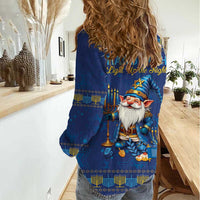 Hanukkah Jewish Star of David Women Casual Shirt Chilling With My Gnomies - Wonder Print Shop