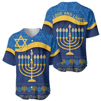 Love and Light Hanukkah Baseball Jersey The Hanukkiah Menorah Pattern LT9 - Wonder Print Shop