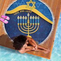 Love and Light Hanukkah Beach Blanket The Hanukkiah Menorah Pattern LT9 - Wonder Print Shop