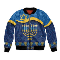 Love and Light Hanukkah Bomber Jacket The Hanukkiah Menorah Pattern LT9 - Wonder Print Shop