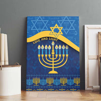 Love and Light Hanukkah Canvas Wall Art The Hanukkiah Menorah Pattern LT9 - Wonder Print Shop