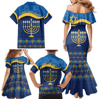 Love and Light Hanukkah Family Matching Mermaid Dress and Hawaiian Shirt The Hanukkiah Menorah Pattern LT9 - Wonder Print Shop