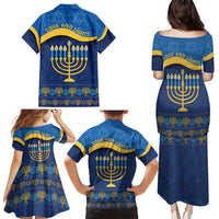 Love and Light Hanukkah Family Matching Puletasi and Hawaiian Shirt The Hanukkiah Menorah Pattern - Wonder Print Shop