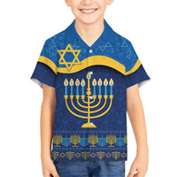 Love and Light Hanukkah Family Matching Puletasi and Hawaiian Shirt The Hanukkiah Menorah Pattern - Wonder Print Shop