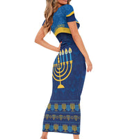Love and Light Hanukkah Family Matching Short Sleeve Bodycon Dress and Hawaiian Shirt The Hanukkiah Menorah Pattern - Wonder Print Shop