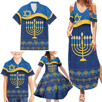 Love and Light Hanukkah Family Matching Summer Maxi Dress and Hawaiian Shirt The Hanukkiah Menorah Pattern - Wonder Print Shop