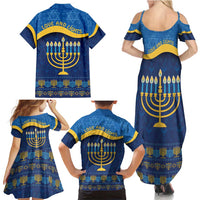 Love and Light Hanukkah Family Matching Summer Maxi Dress and Hawaiian Shirt The Hanukkiah Menorah Pattern - Wonder Print Shop
