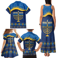 Love and Light Hanukkah Family Matching Tank Maxi Dress and Hawaiian Shirt The Hanukkiah Menorah Pattern - Wonder Print Shop