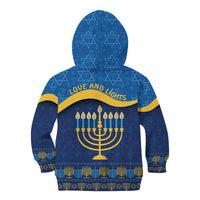 Love and Light Hanukkah Kid Hoodie The Hanukkiah Menorah Pattern - Wonder Print Shop