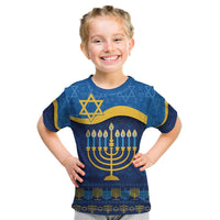Love and Light Hanukkah Kid T Shirt The Hanukkiah Menorah Pattern - Wonder Print Shop