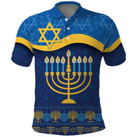 Love and Light Hanukkah Polo Shirt The Hanukkiah Menorah Pattern - Wonder Print Shop