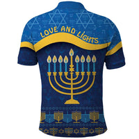 Love and Light Hanukkah Polo Shirt The Hanukkiah Menorah Pattern - Wonder Print Shop