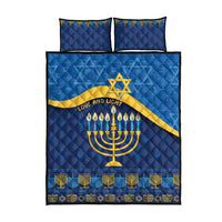 Love and Light Hanukkah Quilt Bed Set The Hanukkiah Menorah Pattern - Wonder Print Shop
