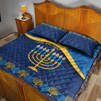 Love and Light Hanukkah Quilt Bed Set The Hanukkiah Menorah Pattern - Wonder Print Shop