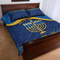 Love and Light Hanukkah Quilt Bed Set The Hanukkiah Menorah Pattern - Wonder Print Shop