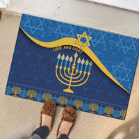Love and Light Hanukkah Rubber Doormat The Hanukkiah Menorah Pattern - Wonder Print Shop