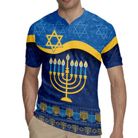 Love and Light Hanukkah Rugby Jersey The Hanukkiah Menorah Pattern - Wonder Print Shop