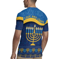 Love and Light Hanukkah Rugby Jersey The Hanukkiah Menorah Pattern - Wonder Print Shop