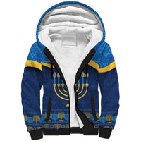 Love and Light Hanukkah Sherpa Hoodie The Hanukkiah Menorah Pattern - Wonder Print Shop