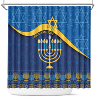 Love and Light Hanukkah Shower Curtain The Hanukkiah Menorah Pattern