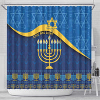 Love and Light Hanukkah Shower Curtain The Hanukkiah Menorah Pattern