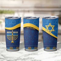 Love and Light Hanukkah Tumbler Cup The Hanukkiah Menorah Pattern - Wonder Print Shop