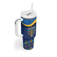 Love and Light Hanukkah Tumbler With Handle The Hanukkiah Menorah Pattern - Wonder Print Shop