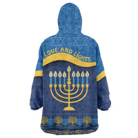 Love and Light Hanukkah Wearable Blanket Hoodie The Hanukkiah Menorah Pattern - Wonder Print Shop