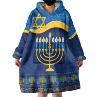 Love and Light Hanukkah Wearable Blanket Hoodie The Hanukkiah Menorah Pattern - Wonder Print Shop