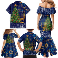 Merry Chrismukkah Family Matching Mermaid Dress and Hawaiian Shirt Merry Christmas and Happy Hanukkah LT9 - Wonder Print Shop