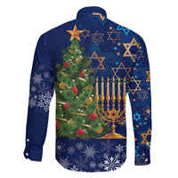 Merry Chrismukkah Family Matching Off The Shoulder Long Sleeve Dress and Hawaiian Shirt Merry Christmas and Happy Hanukkah - Wonder Print Shop