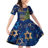 Merry Chrismukkah Family Matching Off Shoulder Short Dress and Hawaiian Shirt Merry Christmas and Happy Hanukkah LT9 - Wonder Print Shop