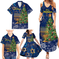 Merry Chrismukkah Family Matching Summer Maxi Dress and Hawaiian Shirt Merry Christmas and Happy Hanukkah - Wonder Print Shop