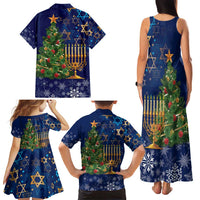 Merry Chrismukkah Family Matching Tank Maxi Dress and Hawaiian Shirt Merry Christmas and Happy Hanukkah - Wonder Print Shop