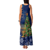 Merry Chrismukkah Family Matching Tank Maxi Dress and Hawaiian Shirt Merry Christmas and Happy Hanukkah - Wonder Print Shop