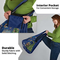 Merry Chrismukkah Grocery Bag Merry Christmas and Happy Hanukkah