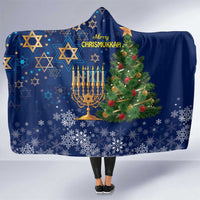 Merry Chrismukkah Hooded Blanket Merry Christmas and Happy Hanukkah