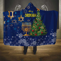 Merry Chrismukkah Hooded Blanket Merry Christmas and Happy Hanukkah