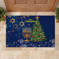Merry Chrismukkah Rubber Doormat Merry Christmas and Happy Hanukkah - Wonder Print Shop
